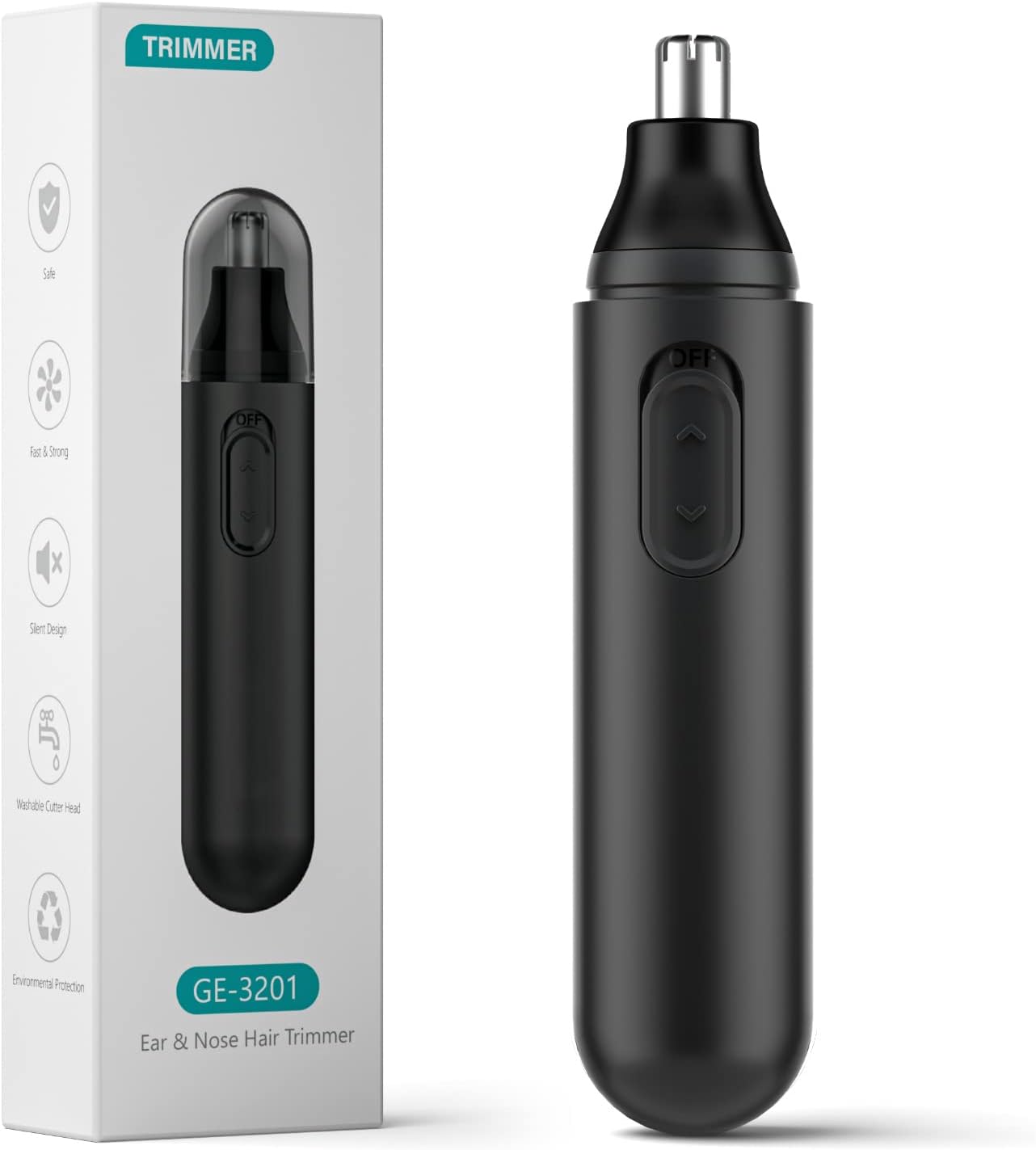 Ear and Nose Hair Trimmer,2024 Painless Battery-Operated Nose Hair Trimmer for Men Women,Dual Edge Blades Nasal Trimmer Nose Clippers for Easy Cleansing (Black)